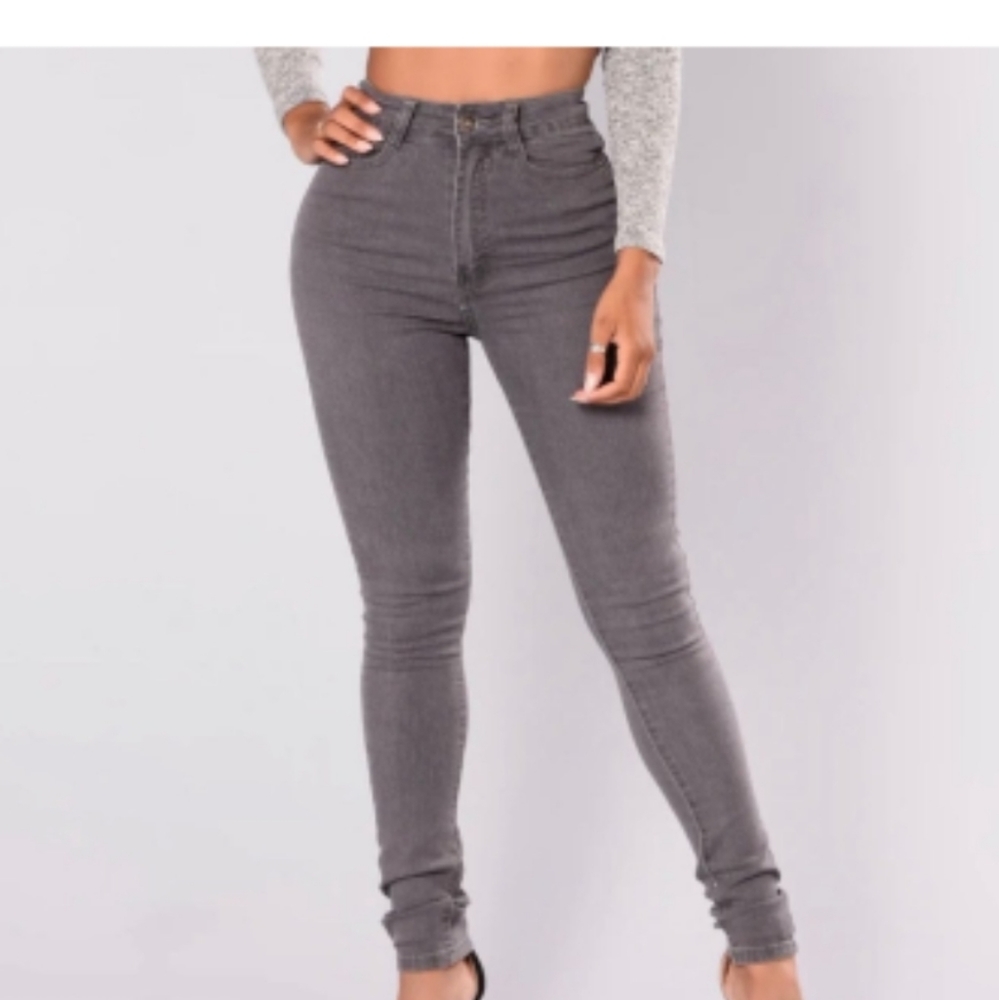 FashionNova Grey Skinny Jeans